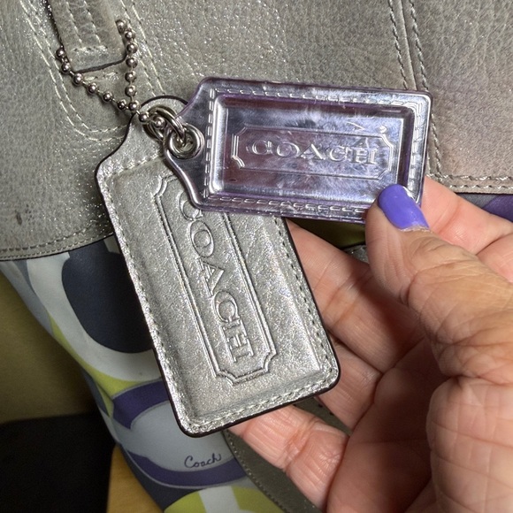 COACH Julia Op Art Signature Shoulder Tote Bag - Picture 3 of 9